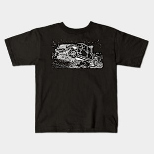 Jeep Truck Shadow White Kids T-Shirt